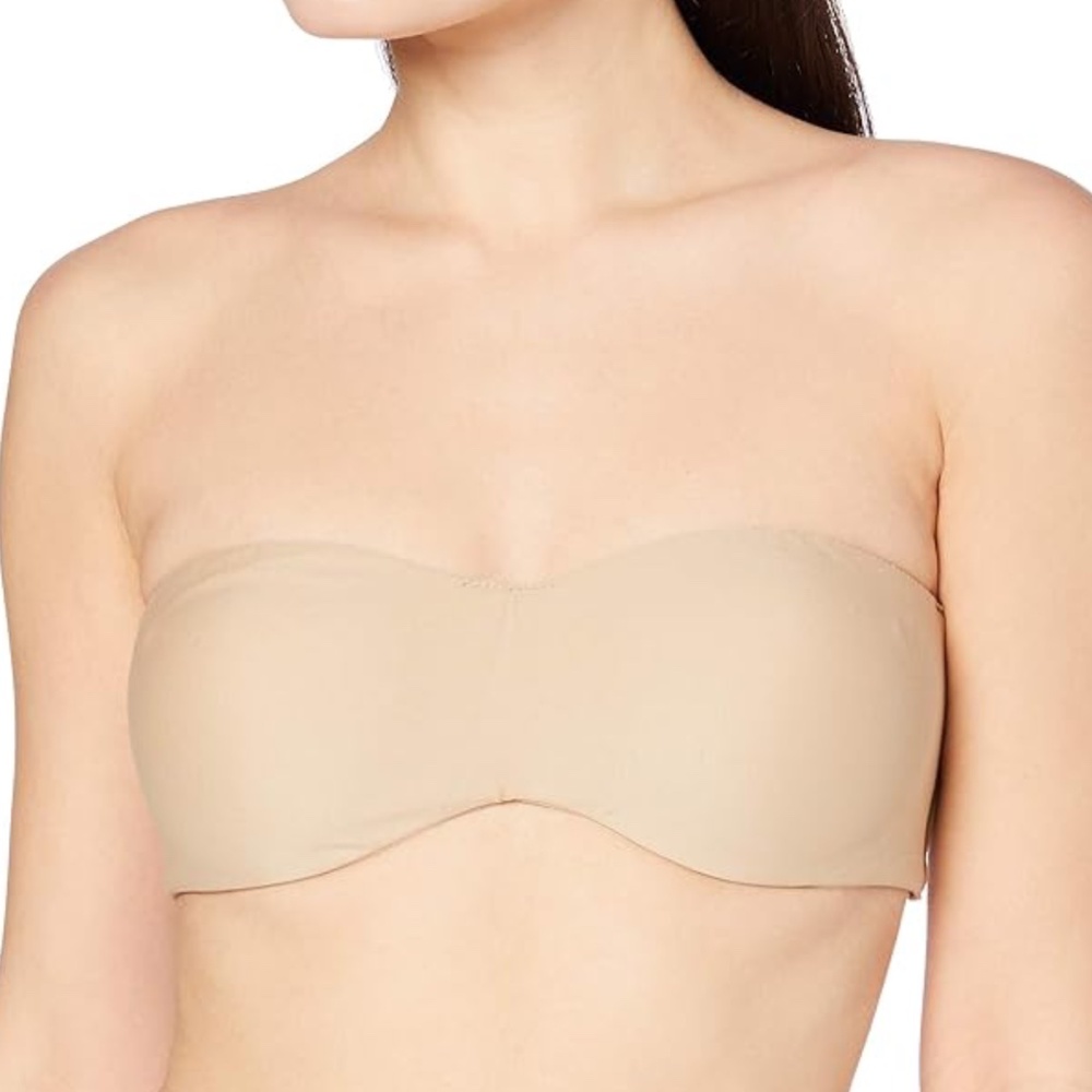 Women's Strapless Unlined Bandeau Bra Minimizer With Underwire